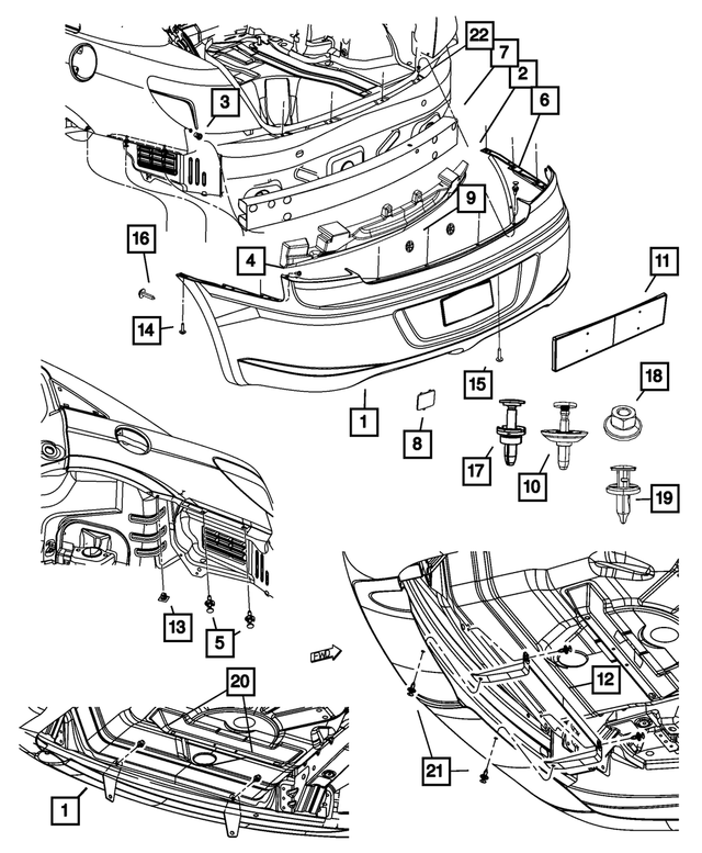 68004596AD - : Rear Fascia for Mopar Image
