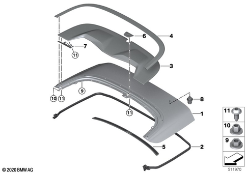 Folding Top Compartment Lid for 2021 BMW M440iX #0