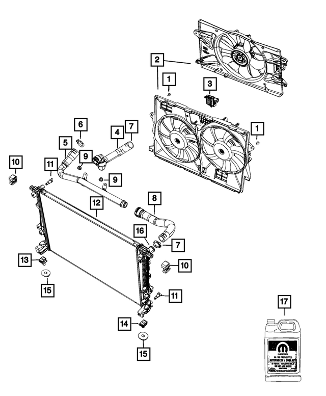 « 68288296AC – Cooling : Entrée De Radiateur Durite Et Collier pour Mopar Image »