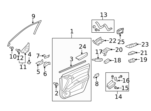 Interior Trim - Front Door for 2007 Acura RDX #0