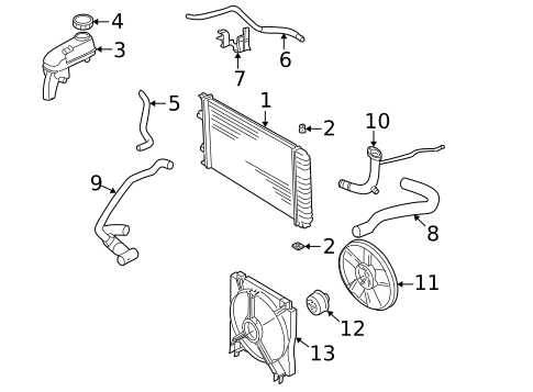 Cooling Fan, Clutch & Motor for 1998 Pontiac Sunfire #0