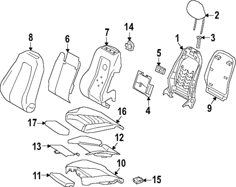 Driver Seat Components for 2023 Mercedes-Benz EQB 350 #1