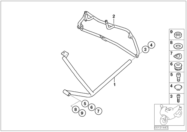 46717657974 - : Protective Bar, Rear Center for BMW-Motorrad Image