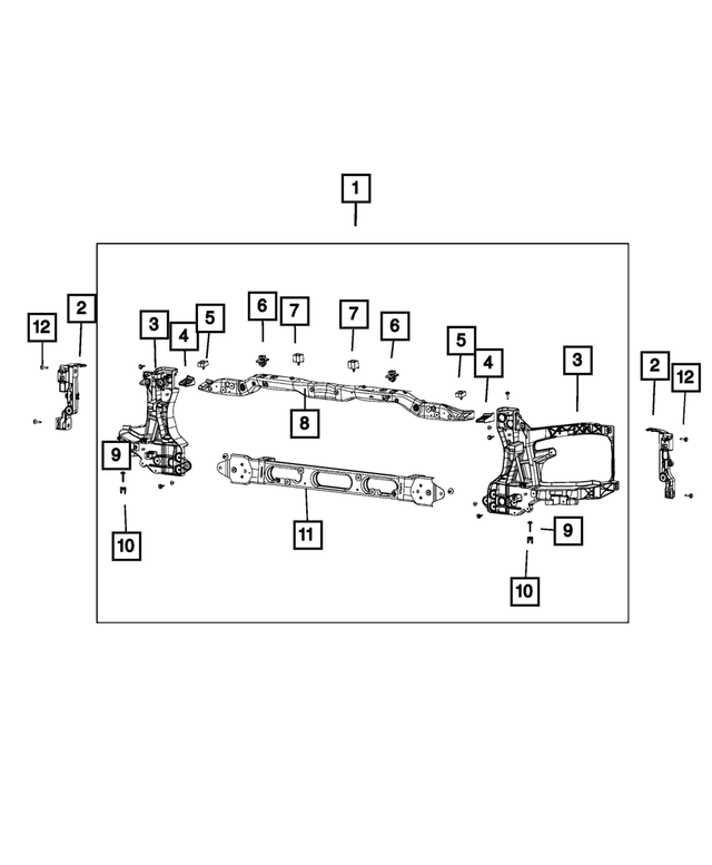 68217822AA - Cooling: Crossmember End Cap, Right for Mopar Image