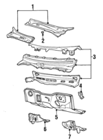 F8VZ5402010AA - Body: Cowl Top Panel for Lincoln: Town Car Image
