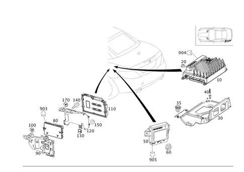 Control Modules and Relays in Load Compartment for 2016 Mercedes-Benz SL63 AMG #0