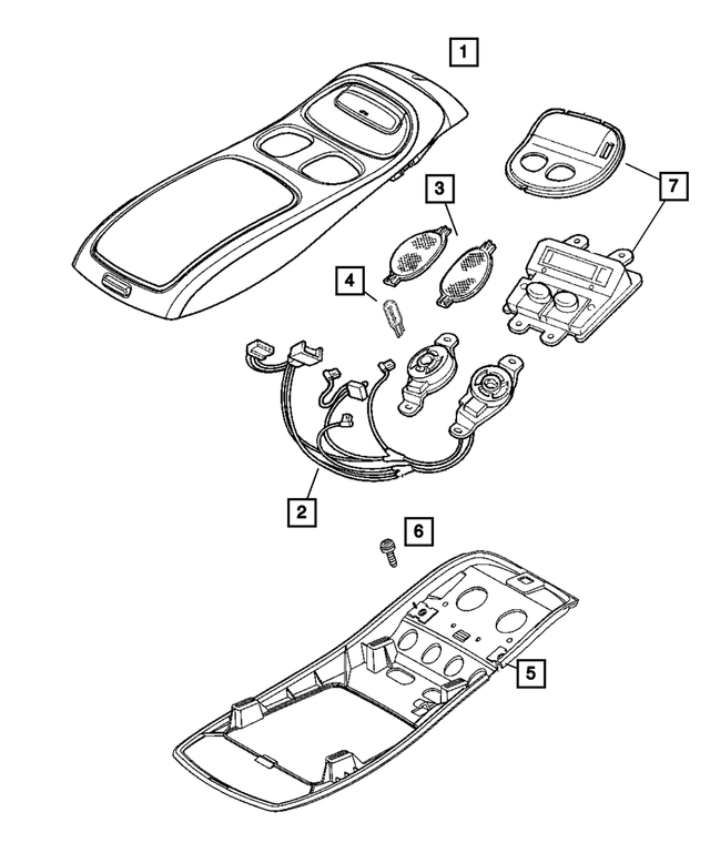 5073057AA - Instrument Panel and Radios and Consoles: Overhead Console Wiring for Mopar Image