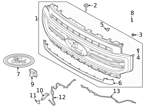 Grille for 2021 Ford F-450 Super Duty #0