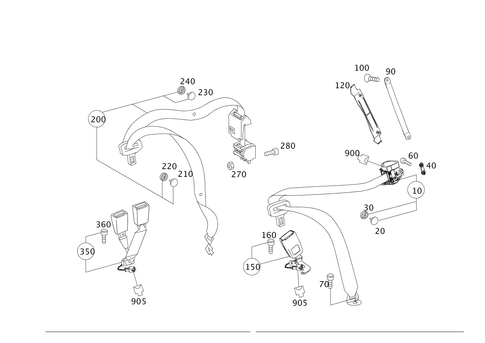 Rear Seat Seat Belt for 2010 Mercedes-Benz E63 AMG #0