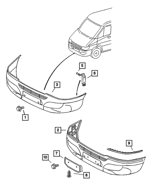 Front Bumper and Fascia for 2006 Dodge Sprinter 2500 #0