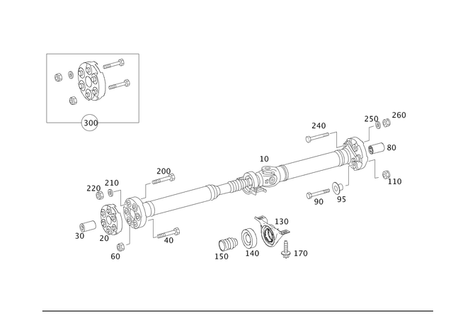 2074100306 - Propeller Shaft: Propeller Shaft, Complete for Mercedes-Benz Image image