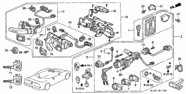 Combination Switch (3) for 2000 Acura NSX #0