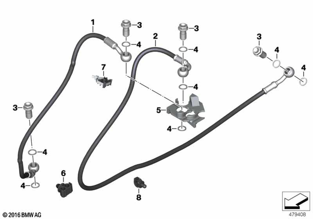 34328560058 - Brakes: Hollow Bolt - M10X1X19-sw for BMW-Motorrad Image