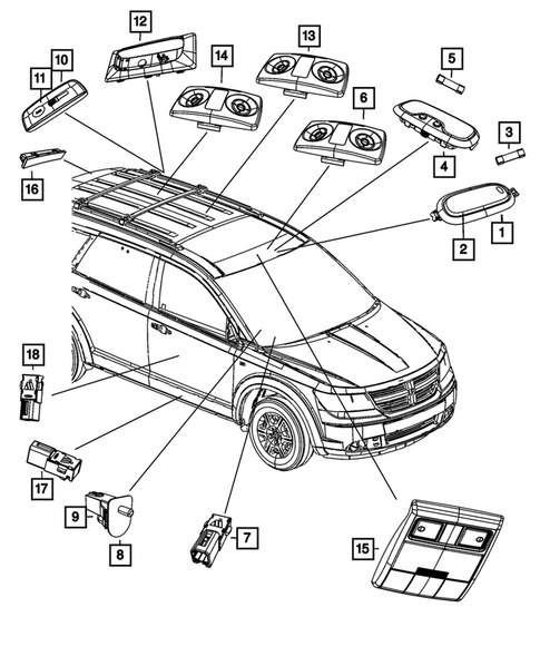 Lamps-Interior and Exterior for 2011 Dodge Journey #1