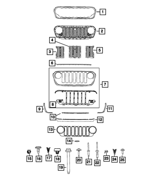 Grilles for 2025 Jeep Wrangler #0