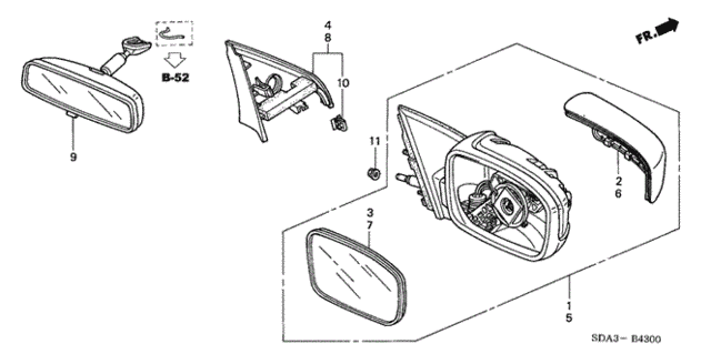 Mirror (Manual Type) for 2006 Honda Accord #0