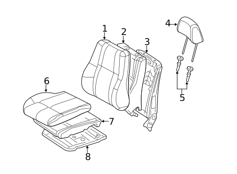 Front Seat Components for 2012 Jeep Grand Cherokee #1