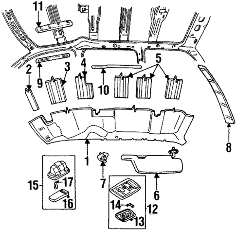 Interior Trim - Roof for 1994 Mercury Villager #0