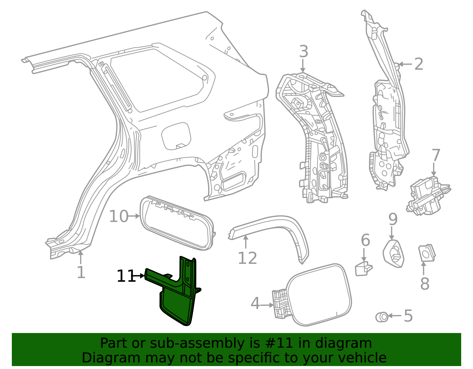 2023-2025 Toyota Sequoia Mud Guard 76626-0C100 | Toyota Parts Express