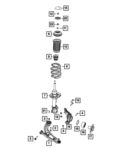 Front Suspension, Strut and Cradle for 2013 Fiat 500 #0