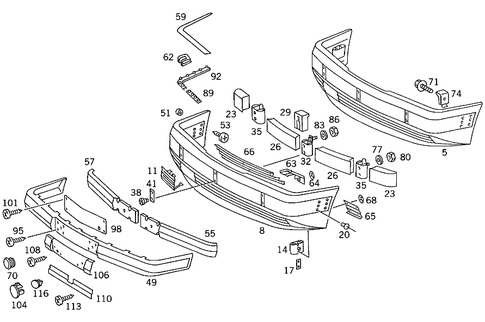 Front Bumper for 1988 Mercedes-Benz 300CE #0