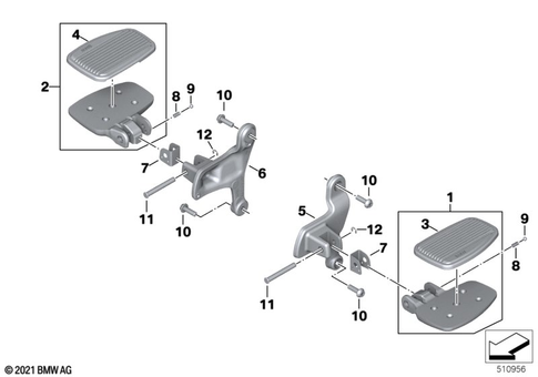 Footrests for 2021 BMW-Motorrad R 18 Transcontinental #1