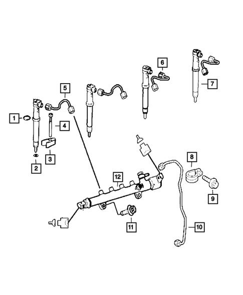 Fuel Rail and Injectors for 2010 Jeep Patriot #1