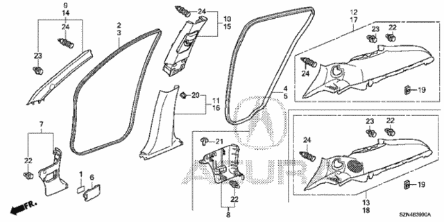 Pillar Garnish for 2011 Acura ZDX #0