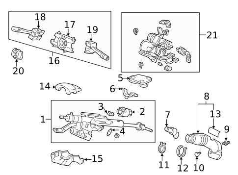Steering Column Assembly for 1996 Acura Integra #0