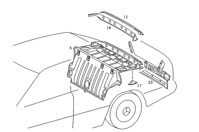 1246460001 - Rear Panel: Rear-End Center Section for Mercedes-Benz Image image