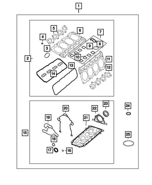 « 68294132AB – 5.7L HEMI Gas; Engine : Bloc-moteur Non Embiellé Ensemble De Joints pour Mopar Image »