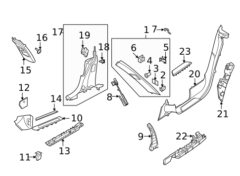 Interior Trim - Pillars for 2022 Porsche Taycan #0
