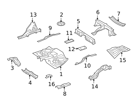 Rear Floor & Rails for 2009 Mercedes-Benz GL550 #0