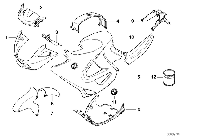 46637659315 - : Trim Panel Left - Haftgrundiert for BMW-Motorrad Image