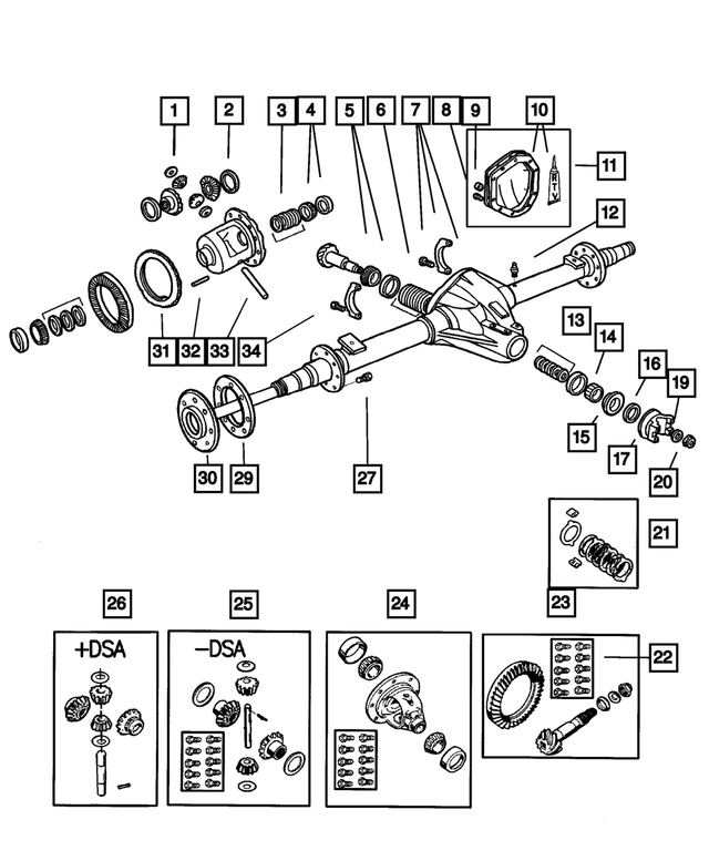 4746616 - Rear Axle: Pinion Shaft Shim Kit for Mopar Image