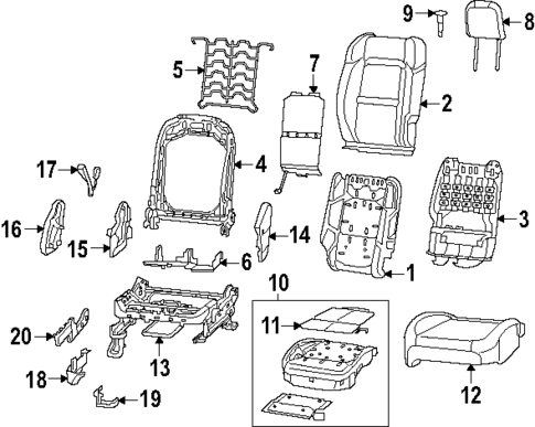 Front Seat Components for 2025 Jeep Gladiator #1