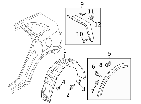 Exterior Trim - Quarter Panel for 2019 Kia Niro #0