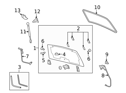 Glass & Hardware - Back for 2009 Mazda Tribute #0