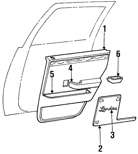 Interior Trim - Rear Door for 1988 Dodge Dynasty #0