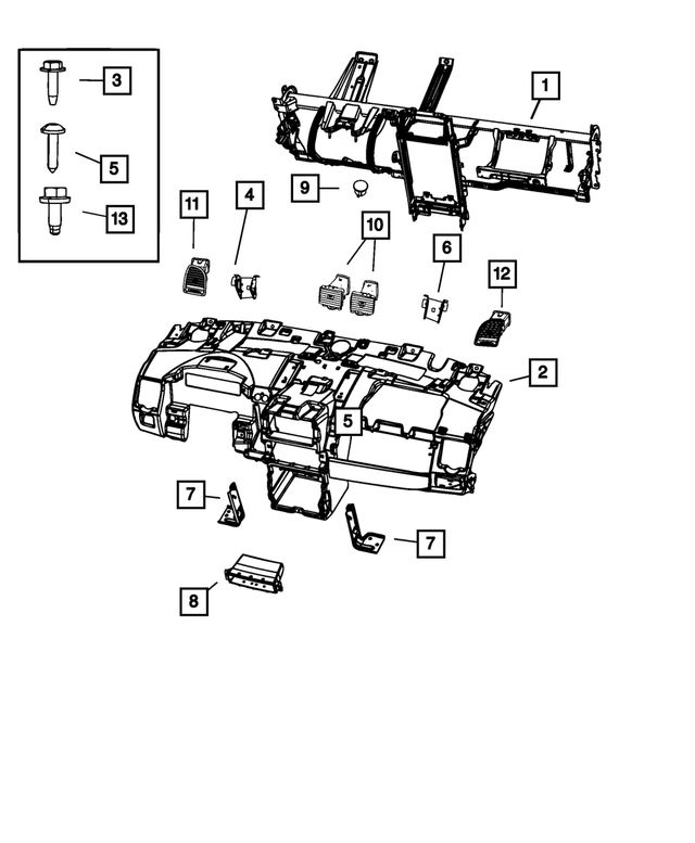 68102167AA - Interior Trim: Instrument Panel Reinforcement for Mopar Image image