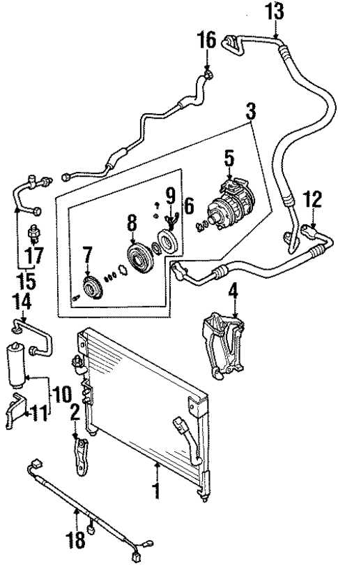 Condenser, Compressor & Lines for 1998 Mazda MPV #0