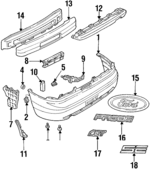 F32Z17C756J - Body: Bumper Cover Clip for Ford Image