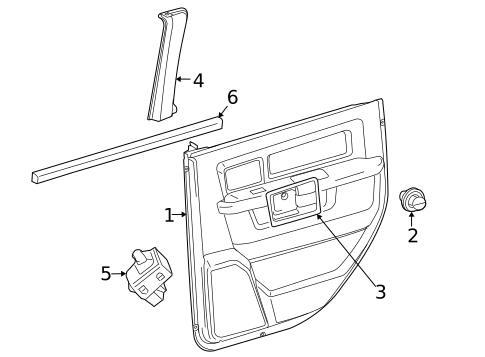 Interior Trim - Rear Door for 2016 Ram 3500 #0