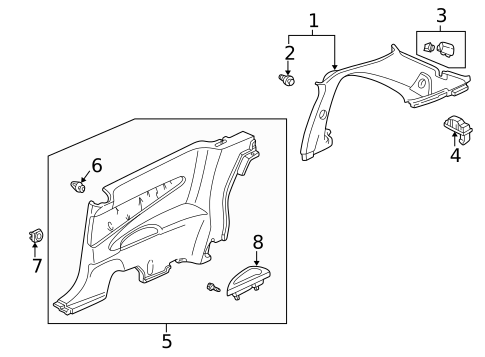 Interior Trim - Quarter Panels for 2000 Honda Accord #1