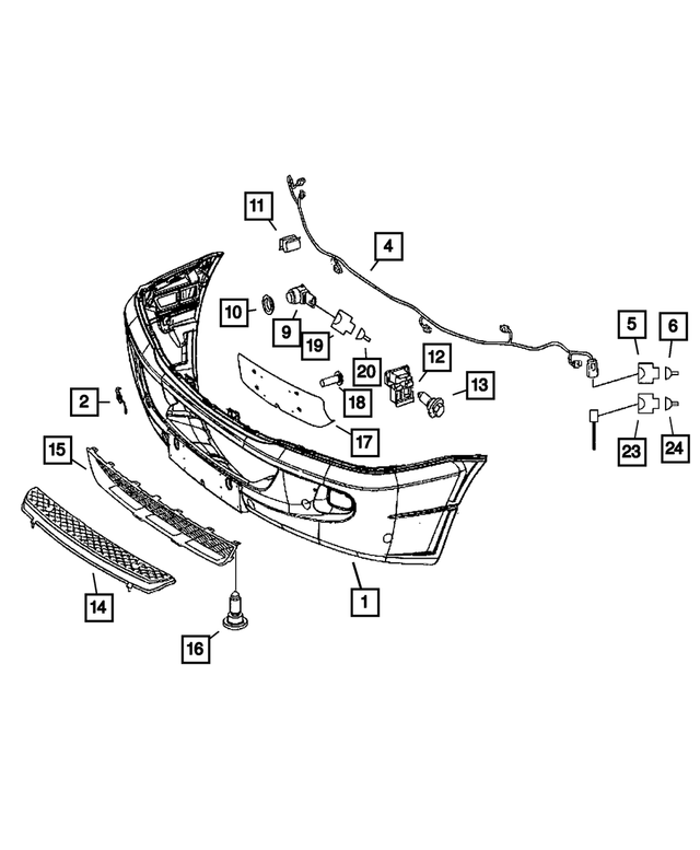 1KR89P01AB - Frames and Bumpers: Front Fascia for Mopar Image