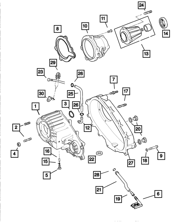 5019028AA - Transfer Case Model 233 [DHT]: Transfer Front Case for Mopar Image image