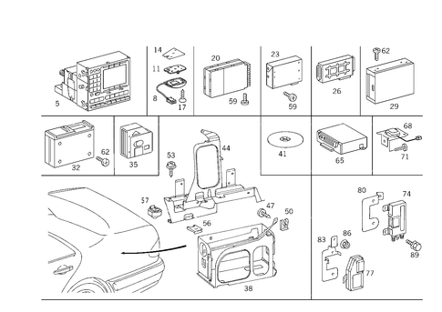 Frame Floor Unit Main Cable Harness for 1999 Mercedes-Benz E430 #0