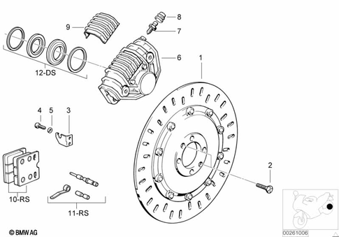 Rear Wheel Brake for 1994 BMW-Motorrad K 1100 RS #1