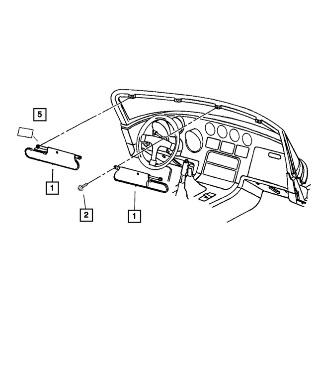 UZ101X7AC - Interior Trim: Visor, Right for Mopar Image