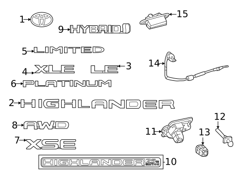 Exterior Trim - Lift Gate for 2025 Toyota Highlander #0